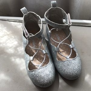Silver glitter dress shoes